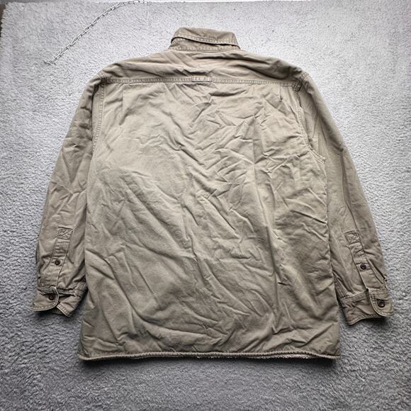 Levis Sherpa Pile Lined Button Up Shacket Button Up Shirt Mens XL Brown Twill - Picture 10 of 12